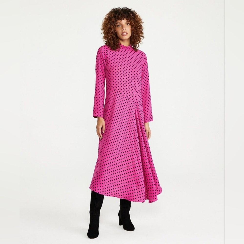Ann Taylor Hot Pink, Polkadot Maxi Dress